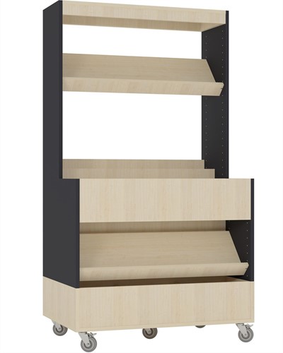 Foxis makkelijk lezen plein - B900 x D600 x H1660 mm - ahorn-antracietgrijs