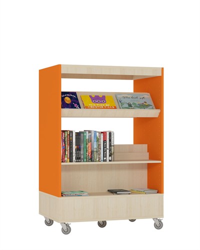 Foxis boekenkast dubbelzijdig - B900 x D600 x H1340 mm - ahorn-oranje