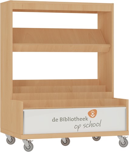 Foxis KDV browser boekenkast enkelzijdig - B900 x D600 x H1176 mm - beuken