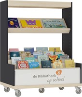 Foxis KDV browser boekenkast enkelzijdig - B900 x D600 x H1176 mm - ahorn-antracietgrijs-2