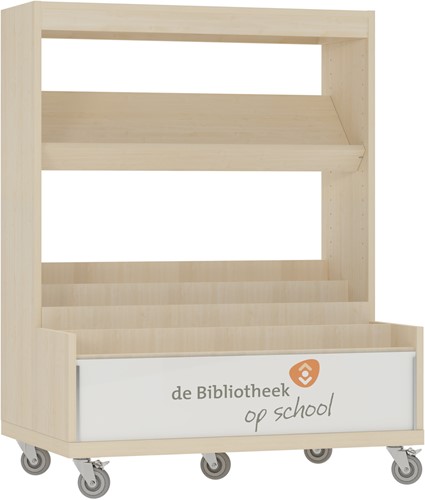 Foxis KDV browser boekenkast enkelzijdig - B900 x D600 x H1176 mm - ahorn