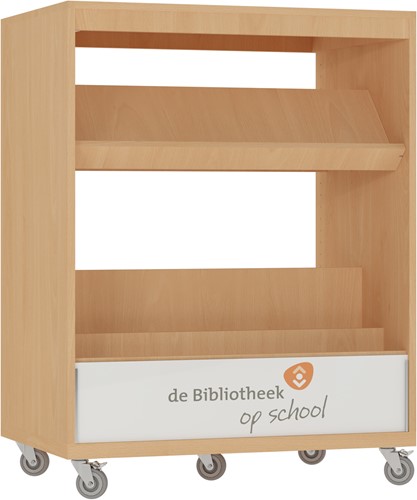 Foxis KDV browser boekenkast dubbelzijdig - B900 x D600 x H1176 mm - beuken
