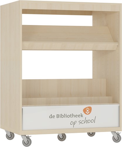 Foxis KDV browser boekenkast dubbelzijdig - B900 x D600 x H1176 mm - ahorn