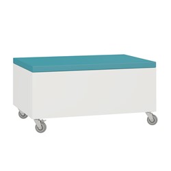 Foxis opbergpoef - B900 x D600 x H440 mm - wit-turqouise blauw