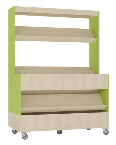 Foxis makkelijk lezen plein XL - B1200 x D600 x H1660 mm - ahorn-avocadogroen