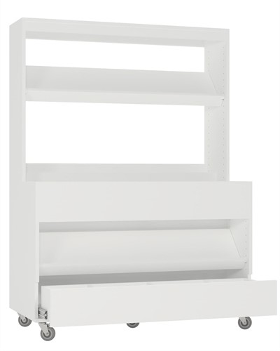 Foxis makkelijk lezen plein XL met lade - B1200 x D600 x H1660 mm - wit