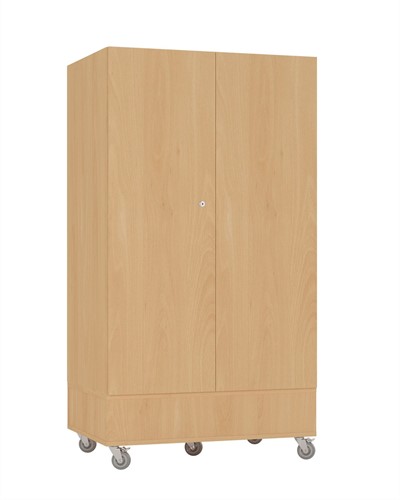 Foxis afsluitbare boekenkast dubbelzijdig - B900 x D600 x H1660 mm - beuken