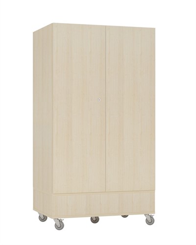 Foxis afsluitbare spellenkast enkelzijdig - B900 x D600 x H1660 mm - ahorn