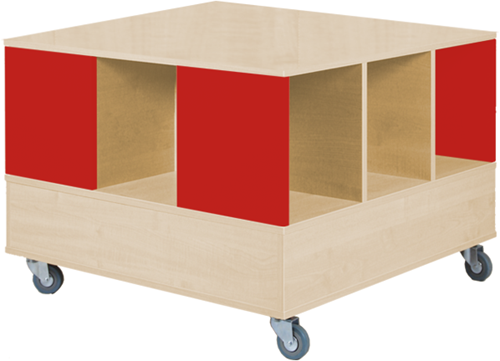 Foxis 33 kubuskast 1 niveau - B900 x D900 x H640 mm - rood