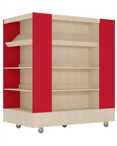 Foxis Island boekenkast 4-zijdig XL - B900 x D1500 x H1660 mm - ahorn-rood