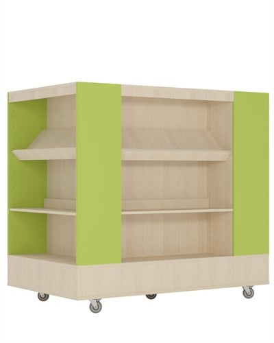 Foxis Island boekenkast 4-zijdig XL - B900 x D1500 x H1340 mm - ahorn-avocadogroen