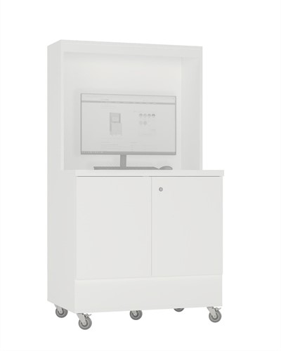 Foxis uitleenbalie hoog - B900 x D600 x H1660 mm - wit