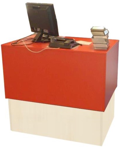 Foxis uitleenbalie B1080 x D700 x H1000 mm - ahorn-rood