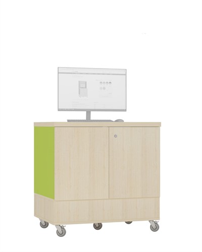 Foxis uitleenbalie tafelmodel - B900 x D600 x H900 mm - ahorn-avocadogroen