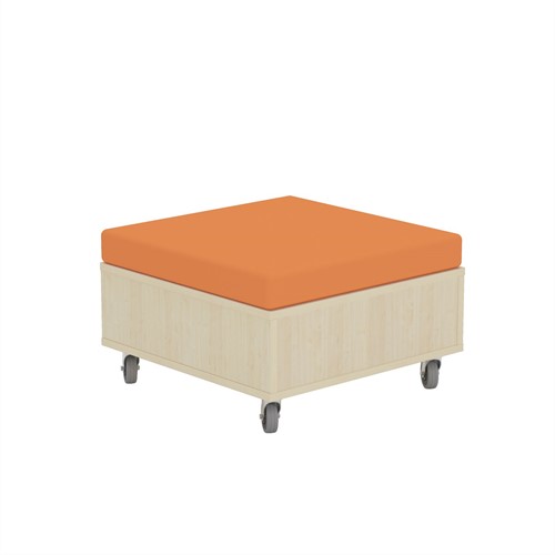 Foxis zitelement klein met kussen - B600 x D600 x H380 mm - ahorn-oranje