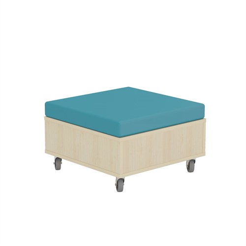 Foxis zitelement klein met kussen - B600 x D600 x H380 mm - ahorn-turqouise blauw
