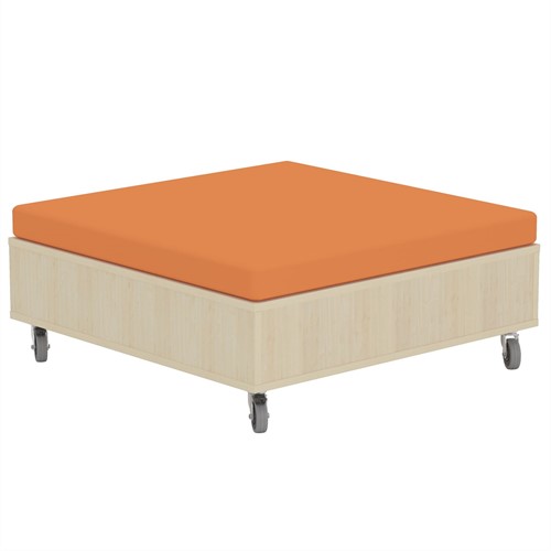 Foxis zitelement groot met kussen - B900 x D900 x H380 mm - ahorn-oranje