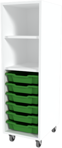 Storix Combikast L1 wit, B370xH1200xD465 - laden groen