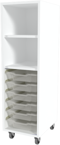 Storix Combikast L1 wit. B370xH1200xD465 - laden transparant