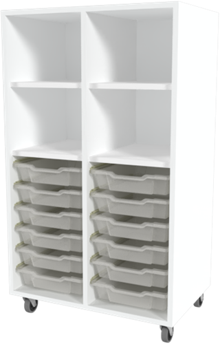 Storix Combikast L1 wit. B710xH1200xD465 - laden transparant