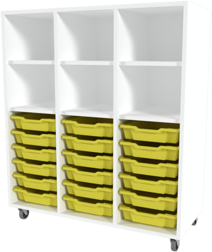 Storix Combikast L1 wit, B1050xH1200xD465 - laden geel