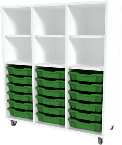 Storix Combikast L1 wit, B1050xH1200xD465 - laden groen