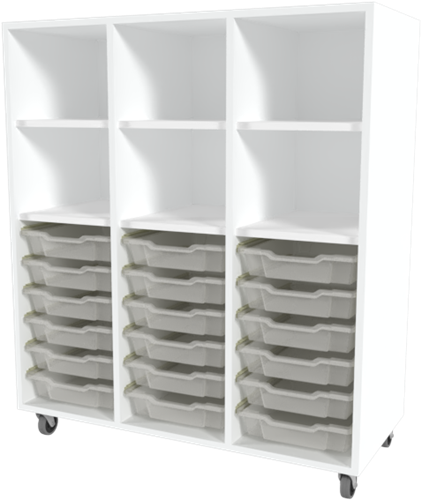 Storix Combikast L1 wit. B1050xH1200xD465 - laden transparant