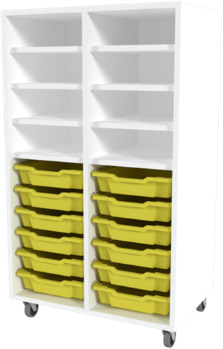 Storix Combikast L2 wit, B710xH1200xD465 - laden geel