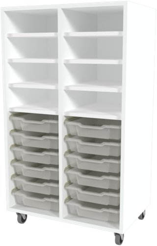 Storix Combikast L2 wit. B710xH1200xD465 - laden transparant