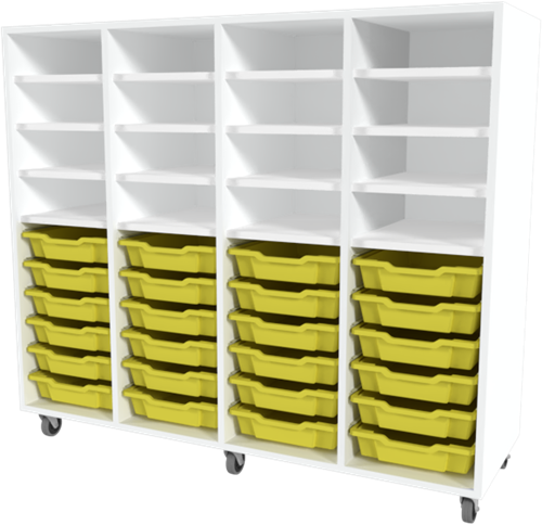 Storix Combikast L2 wit, B1390xH1200xD465 - laden geel