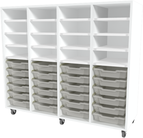 Storix Combikast L2 wit. B1390xH1200xD465 - laden transparant