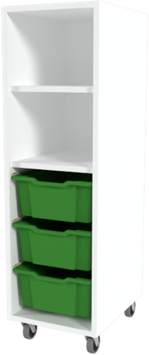 Storix Combikast L6 wit, B370xH1200xD465 - laden groen