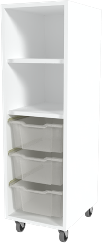 Storix Combikast L6 wit. B370xH1200xD465 - laden transparant