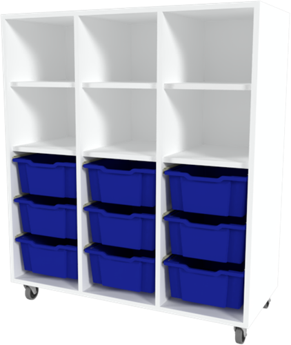 Storix Combikast L6 wit, B1050xH1200xD465 - laden blauw