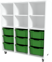 Storix Combikast L6 wit, B1050xH1200xD465 - laden groen