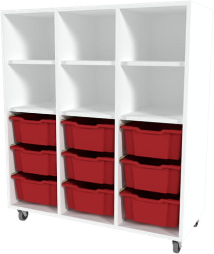 Storix Combikast L6 wit, B1050xH1200xD465 - laden rood