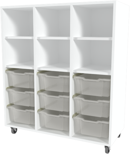 Storix Combikast L6 wit. B1050xH1200xD465 - laden transparant
