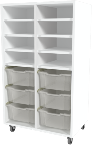 Storix Combikast L7 wit. B710xH1200xD465 - laden transparant