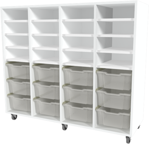 Storix Combikast L7 wit. B1390xH1200xD465 - laden transparant