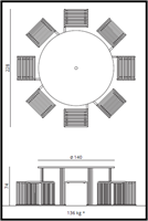 Octopus ronde picknick tafel met 8 stoelen-2