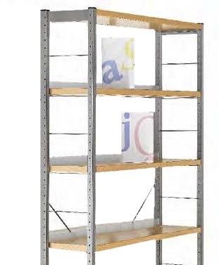 Oslo wand start (R.7/2) - 5x legbord hout - H1800xB925xD275 mm - decor 2