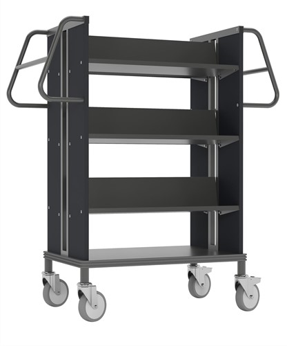 Boekenwagen StaalQar Grafietgrijs/antracietgrijs 6x legger staal