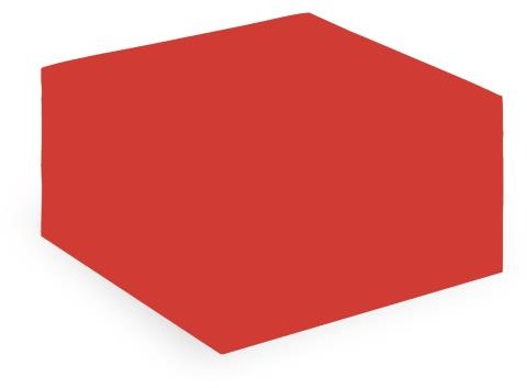 Vierkante poef groot B600 x D600 x H400 mm - rood