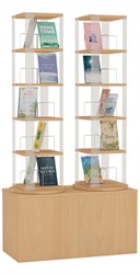 Draaiende Boekencarrousel met Dubbele Toren - 5 niveaus + hoge basis